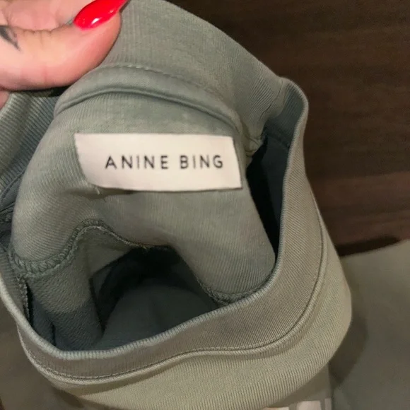 Anine Bing Green Crewneck Sweater New York Print - Picture 3 of 4